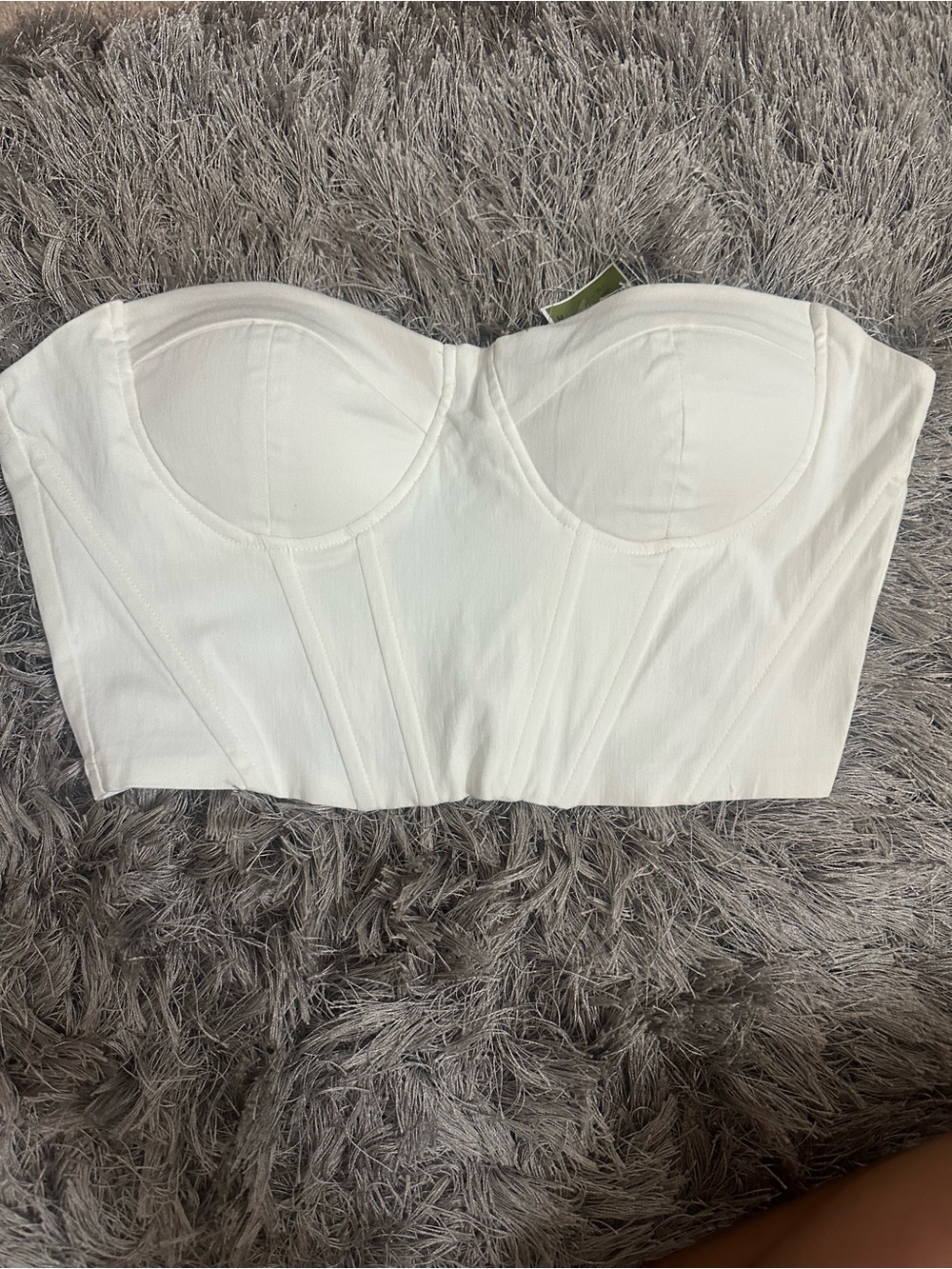 Boutique 9 White Strapless Bustier Crop Top